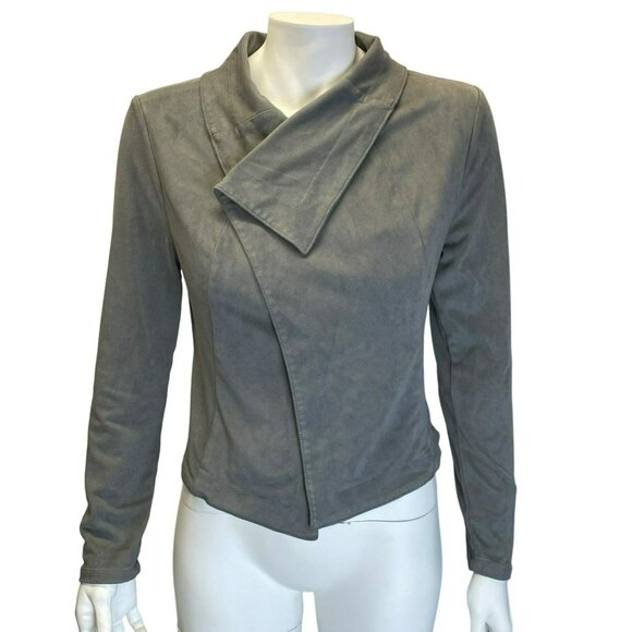 Romeo + Juliet Couture Jacket Womens Medium/Large Grey Sueded Soft Deconstructed - Picture 1 of 8